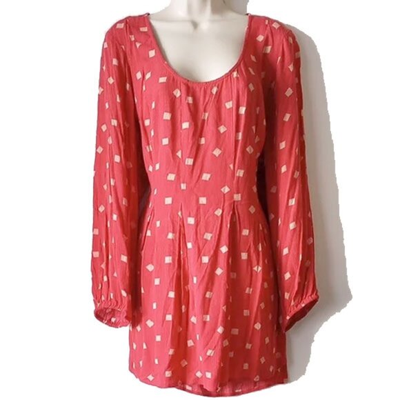 torrid Tops - NWT Torrid Cranberry Diamond Long Sleeve Crinkled Gauze Top Tunic 3